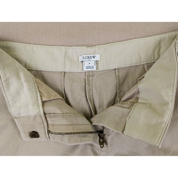 J. Crew Women's 8 Beige Tan Khaki Chino 100% Cotton Shorts 3.5" Inseam Mid Rise - Picture 4 of 11